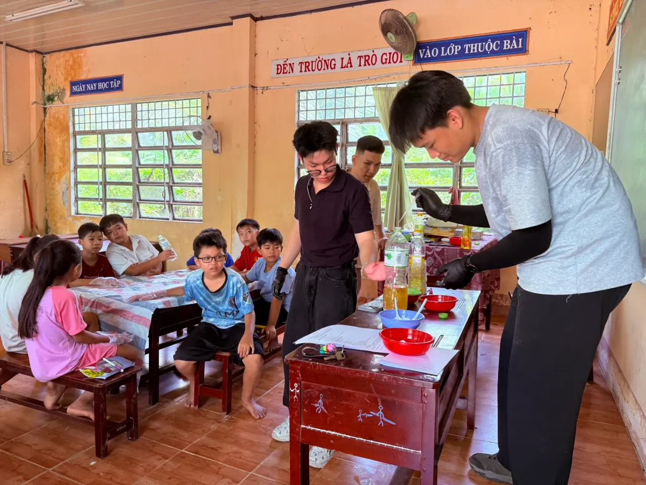 C.V.O volunteers running a classroom activity